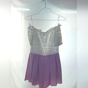 Lace and Lavender Romper